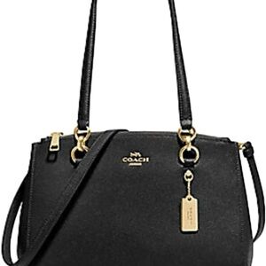 Coach Black Shoulder Bag with Gold Accents